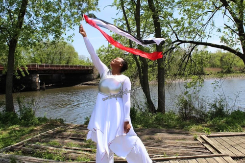 5ft Triple Strand Chiffon Worship Streamer
