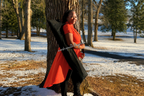 Black Faux Leather Flag Bag for Worship Flags
