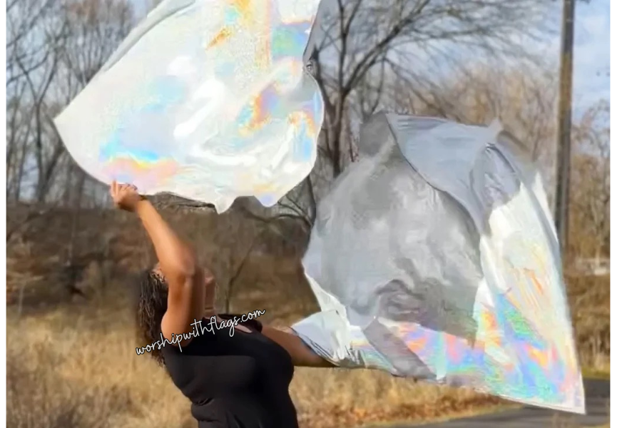 Silver Holographic Worship Flags