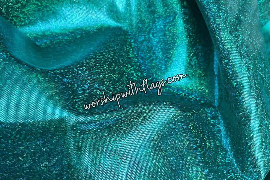 Green Shimmer Worship Flags