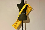 Yellow & Gold Brocade Cross Worship Flag Bag