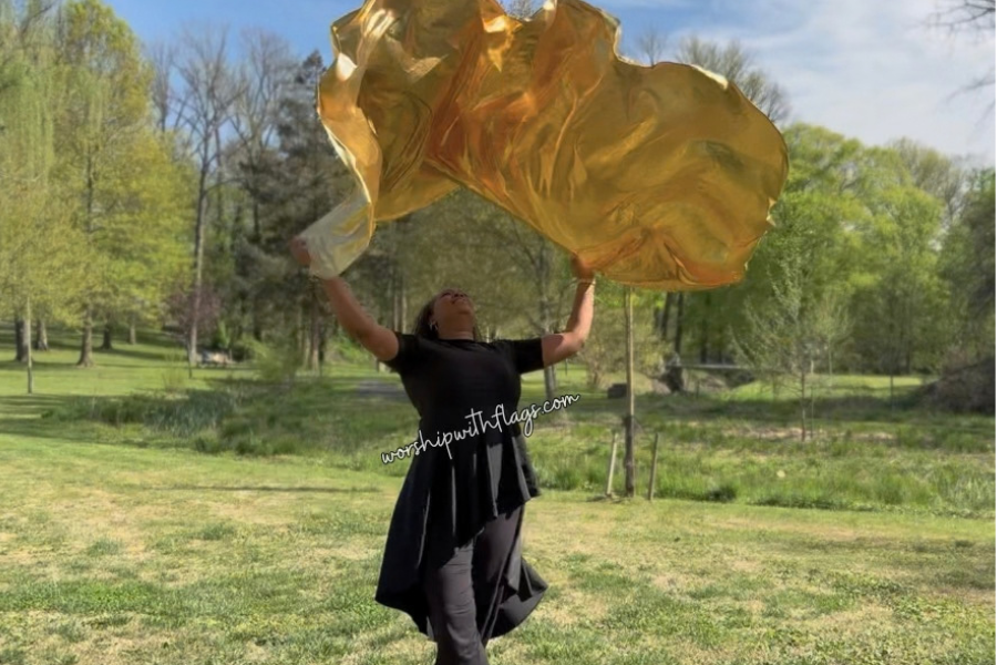 Gold Metallic Lamé Angel Wing Flags