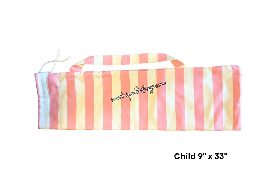 Adult & Child Pink & White Flag Bag for Worship Flags