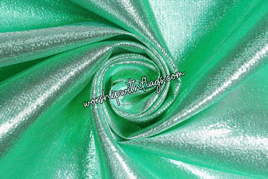 Sea Green Classic Lamé Large Angel Wing Flags