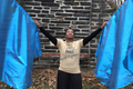 Turquoise Classic Lamé Large Angel Wing Flags