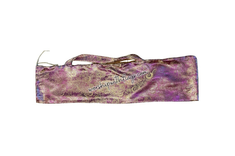 Purple & Gold Brocade Worship Flag Bag