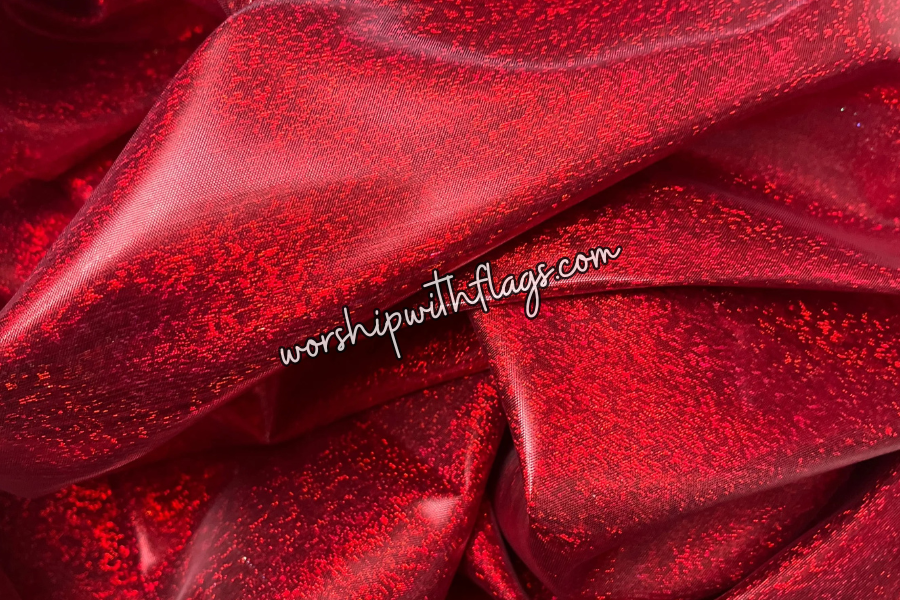 Red Shimmer Worship Flags