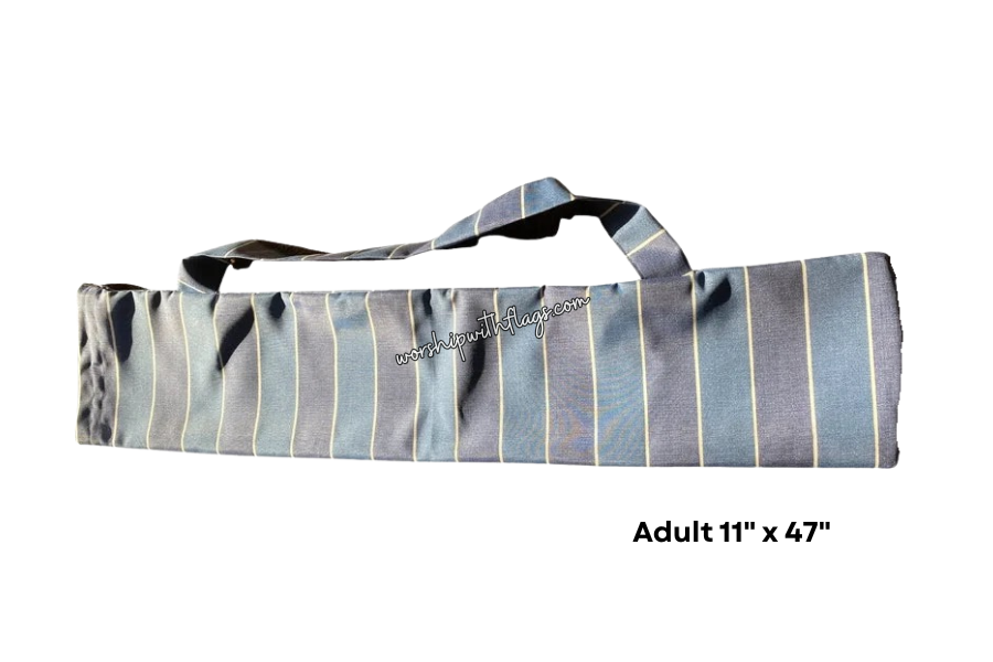 Adult Denim Striped Flag Bag for Worship Flags