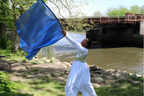 Royal Blue Classic Lamé Large Angel Wing Flags