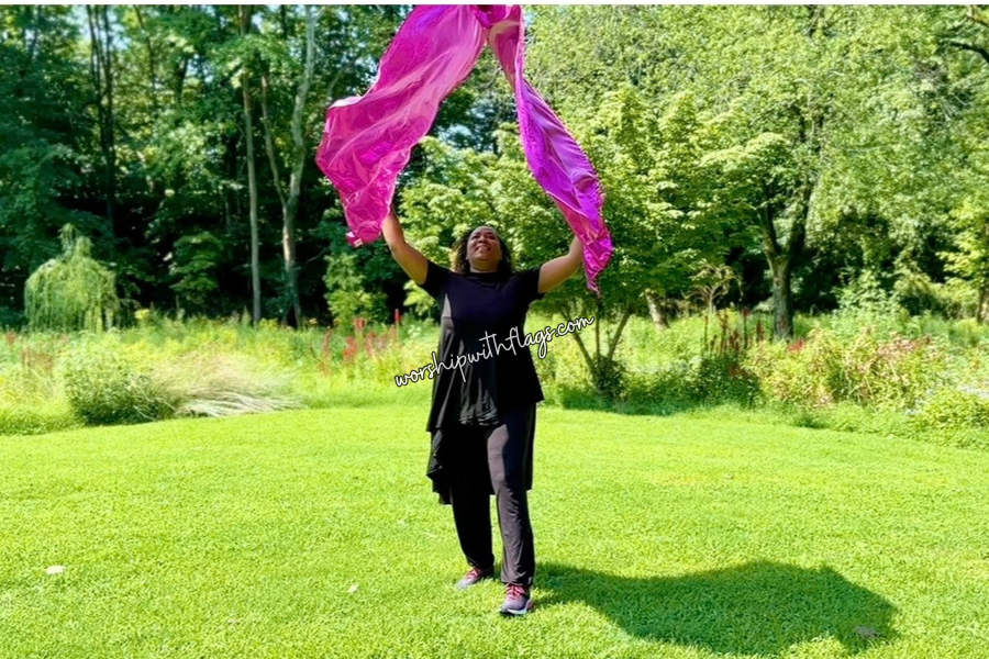 Magenta Metallic Lamé Angel Wing Flags