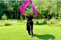 Magenta Metallic Lamé Angel Wing Flags
