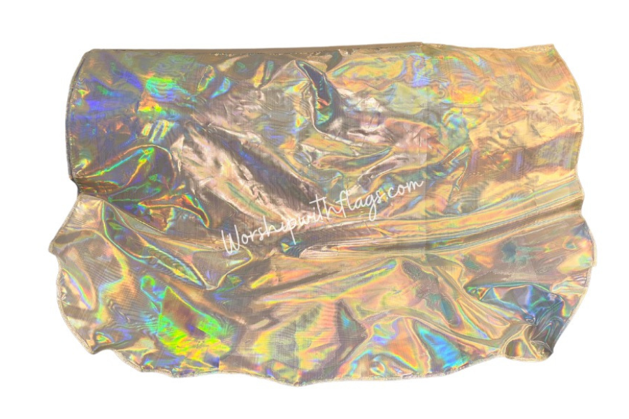 Silver Hologram Worship Flags