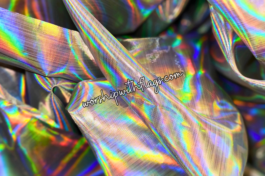 Silver Hologram Worship Flags