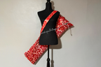 Red & Silver Brocade Cross Worship Flag Bag