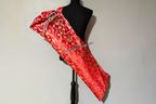 Red & Silver Brocade Cross Worship Flag Bag
