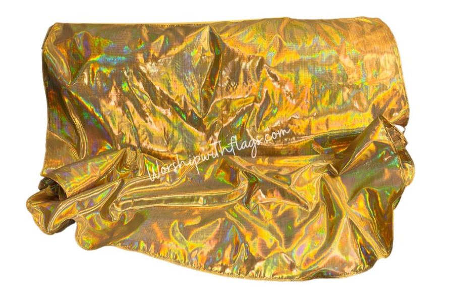 Gold Hologram Worship Flags