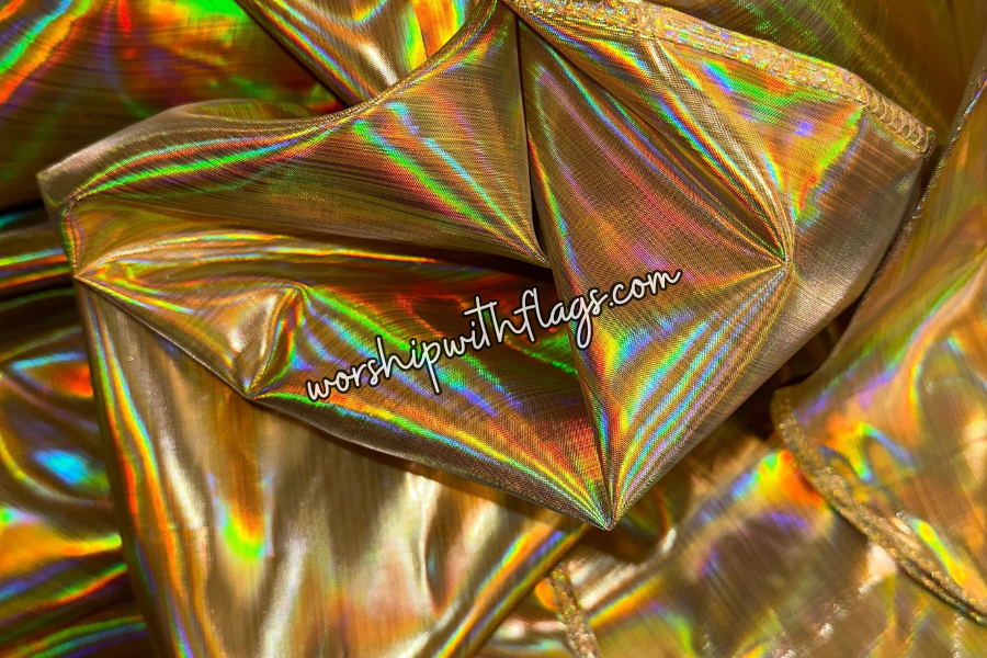 Gold Hologram Worship Flags