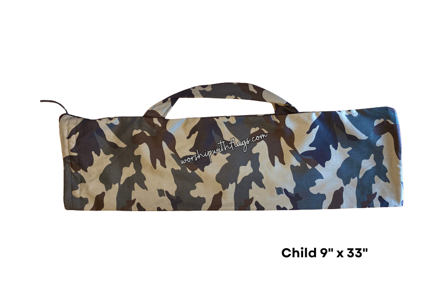Adult & Child Green Camouflage Flag Bag