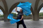 Turquoise Metallic Lamé Angel Wing Flags