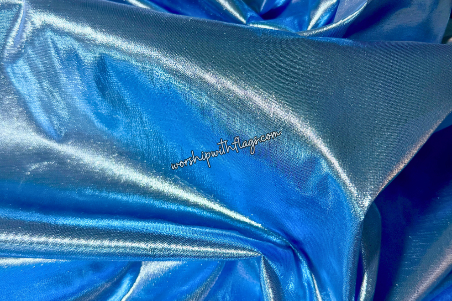 Sky Blue Luxe Lamé Angel Wing Flags