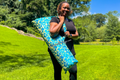 Turquoise & Gold Brocade Cross Worship Flag Bag