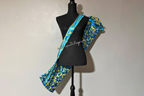 Turquoise & Gold Brocade Cross Worship Flag Bag