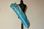 Turquoise & Gold Brocade Cross Worship Flag Bag