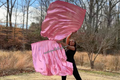 Pink Metallic Lamé Angel Wing Flags
