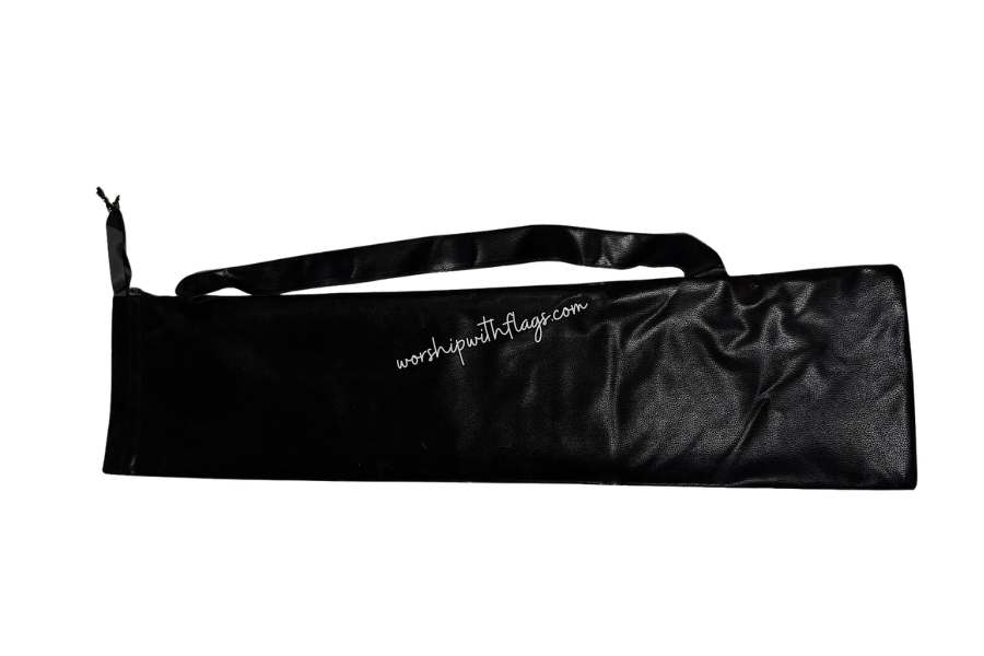 Black Faux Leather Flag Bag for Worship Flags