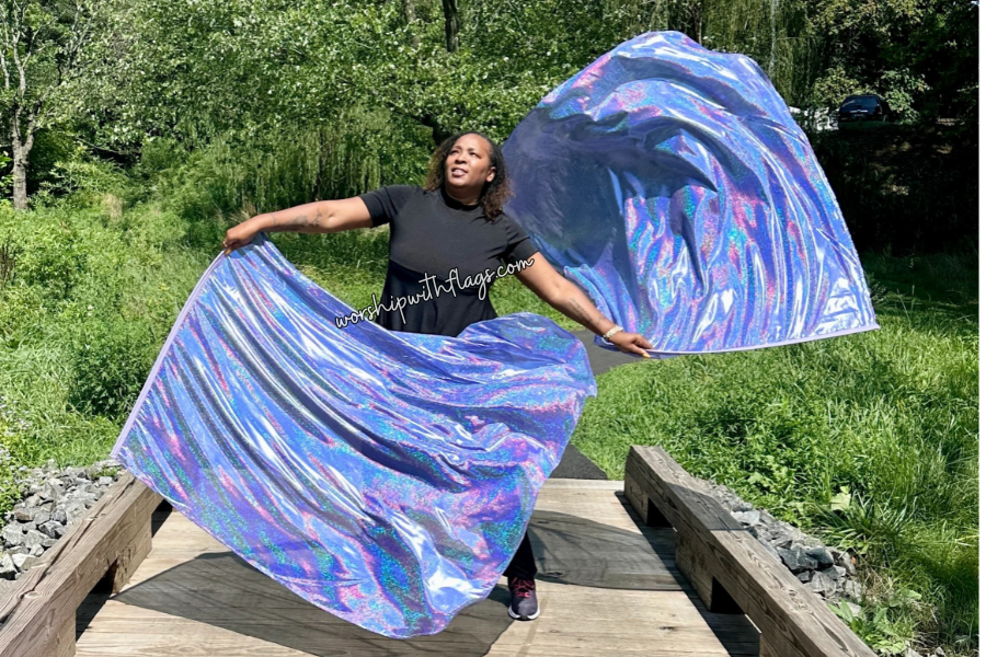 Lavender Shimmer Worship Flags