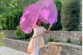 Fuchsia Classic Lamé Large Angel Wing Flags