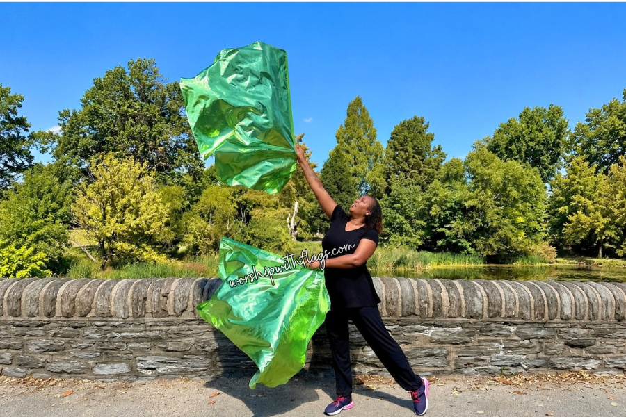 Lime Green Metallic Lamé Angel Wing Flags