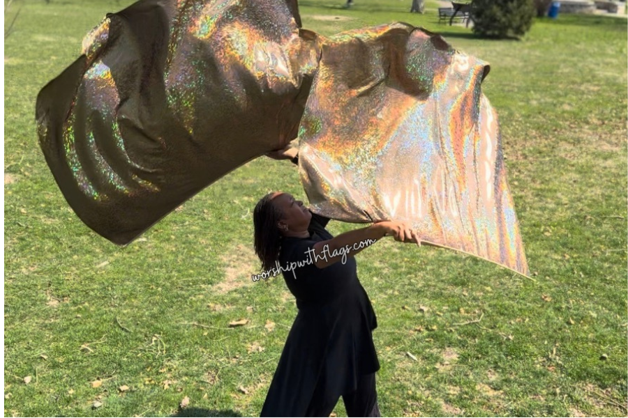 Dark Gold Holographic Angel Wing Flags