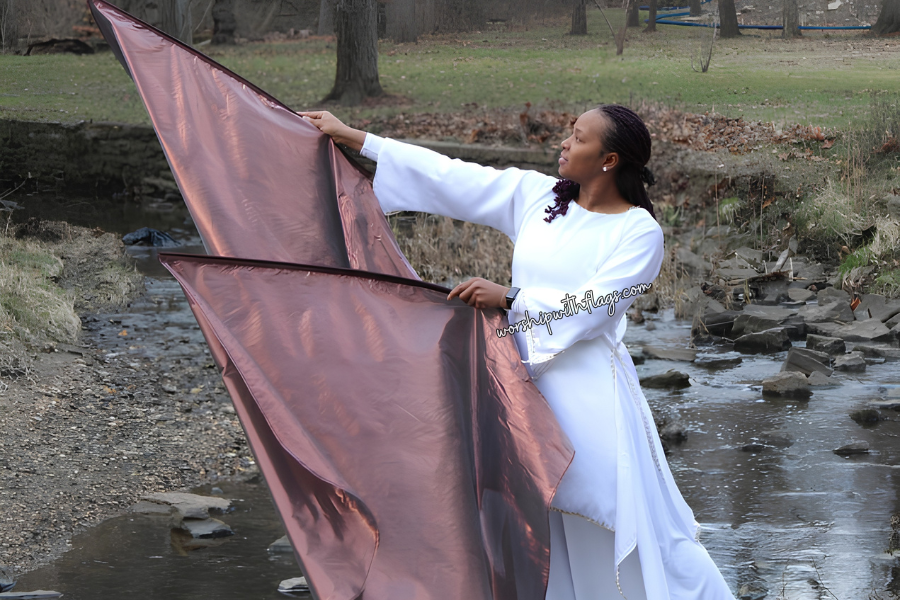 Bronze Classic Lamé Large Angel Wing Flags