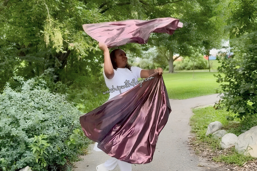 Brown Metallic Lamé Angel Wing Flags