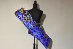Royal Blue & Gold Brocade Cross Worship Flag Bag