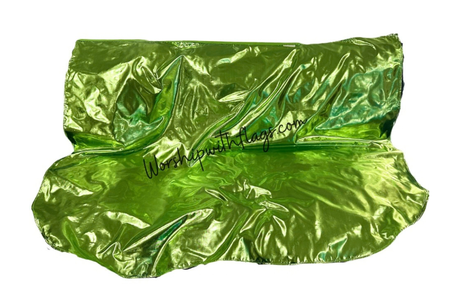 Lime Green Metallic Lamé Angel Wing Flags
