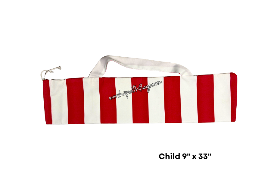 Adult & Child Red & White Flag Bag for Worship Flags