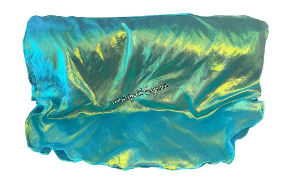 Aqua Iridescent Large Angel Wing Flags