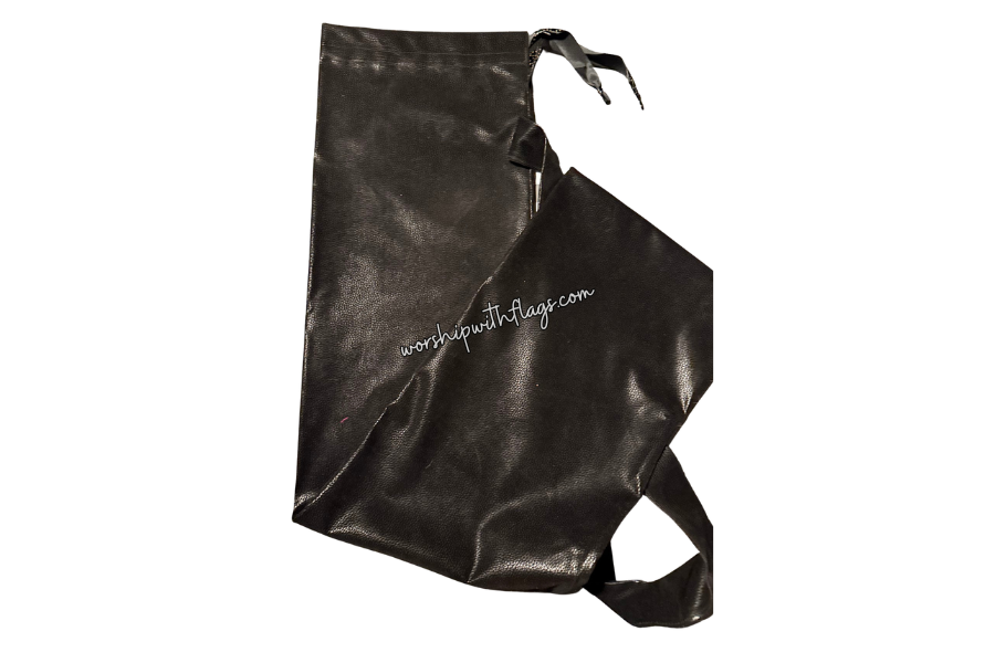 Black Faux Leather Flag Bag for Worship Flags