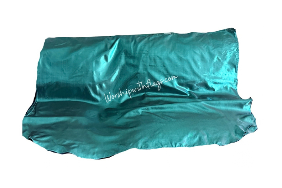 Teal Metallic Lamé Angel Wing Flags