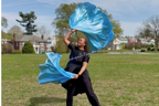 Sky Blue Luxe Lamé Angel Wing Flags