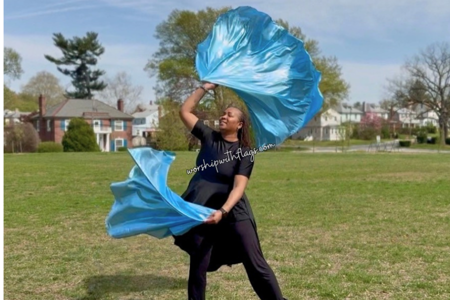 Sky Blue Luxe Lamé Angel Wing Flags
