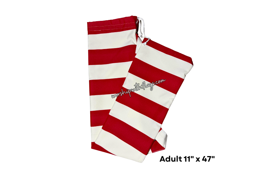Adult & Child Red & White Flag Bag for Worship Flags