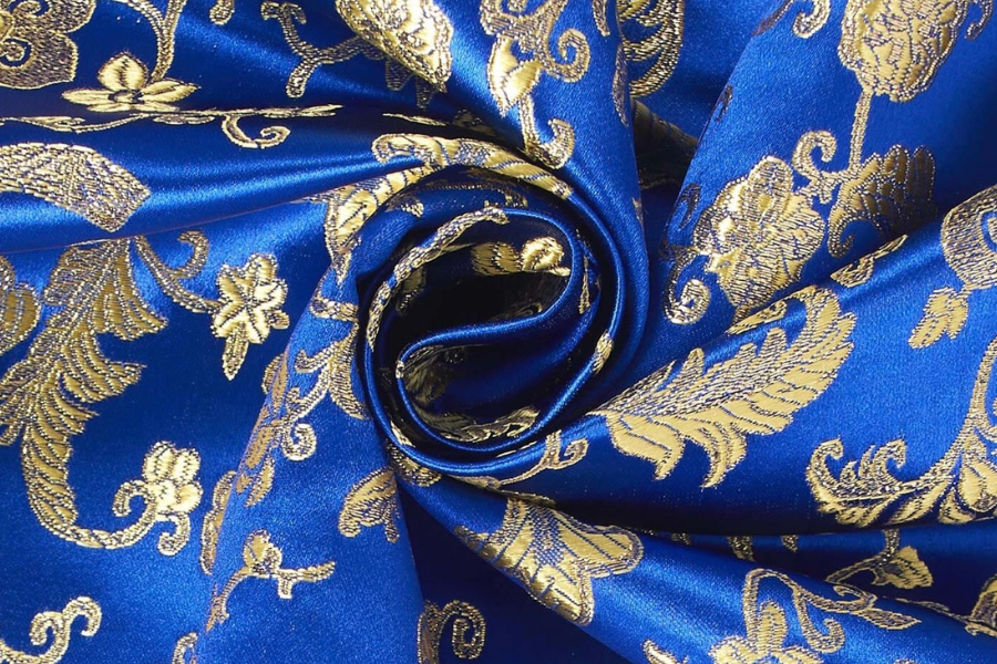 Royal Blue & Gold Brocade Cross Worship Flag Bag