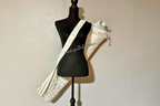 White & Silver Brocade Cross Worship Flag Bag