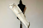 White & Silver Brocade Cross Worship Flag Bag