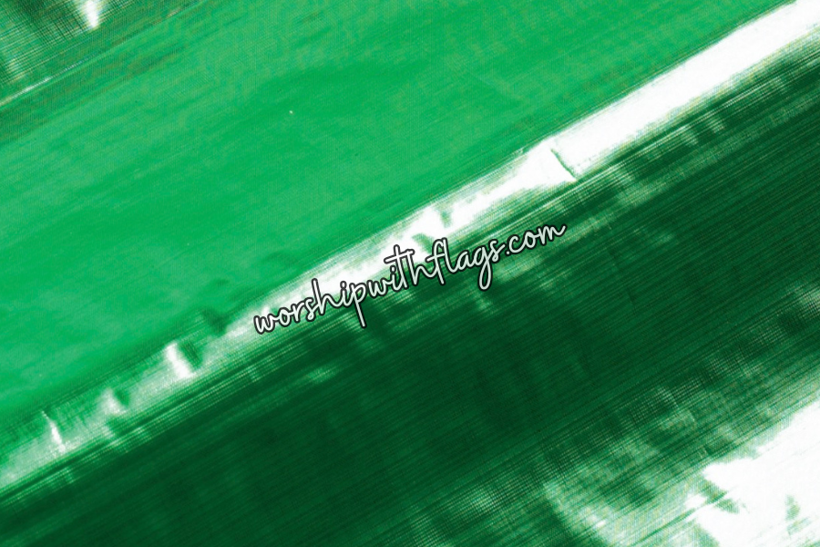 Green Metallic Lamé Angel Wing Flags