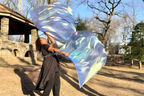Blue Iridescent Large Angel Wing Flags
