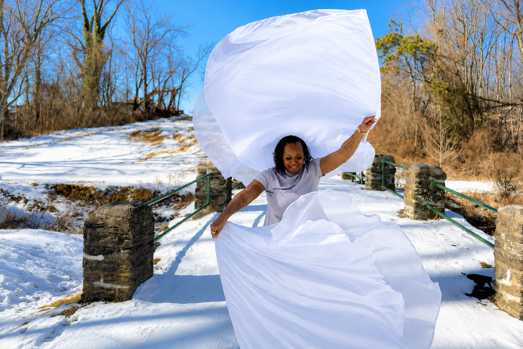 Pure Grace Double Layer White Angel Wing Flags